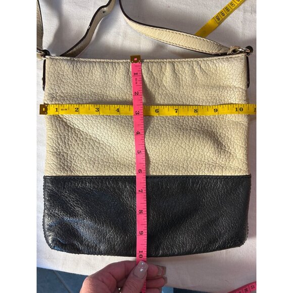 Kate Spade Two-Tone Pebbled Leather Crossbody Bag Adjustable Strap Cream & Black - Picture 12 of 12